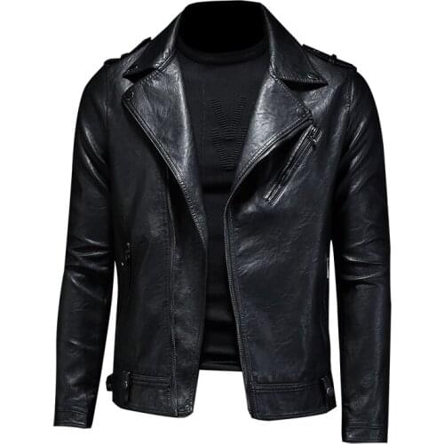 Mens Zip Leather Jacket High Quality Brown Leather Jacket Mens Leather Jacket