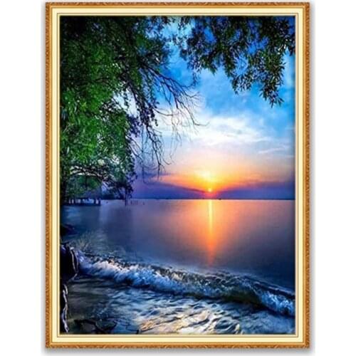 Nature DIY Cross Stitch Embroidery 11CT Kits Craft Needlework Set Printed Canvas Cotton Thread Home Decoration On Sale Hot Sell