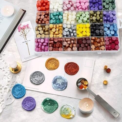 Wax Seal Kit Contains 4 Candles 1 Spoon for Wedding Invitations Wine Packaging Gift Packaging Wax Seal Sealing