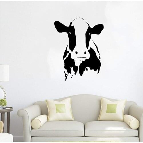 Farm Animal Cow Head Wall Decals Home Farmhouse For Bedroom Living Room Pastoral Decoration Art Mural Vinyl Wall Sticker ph613