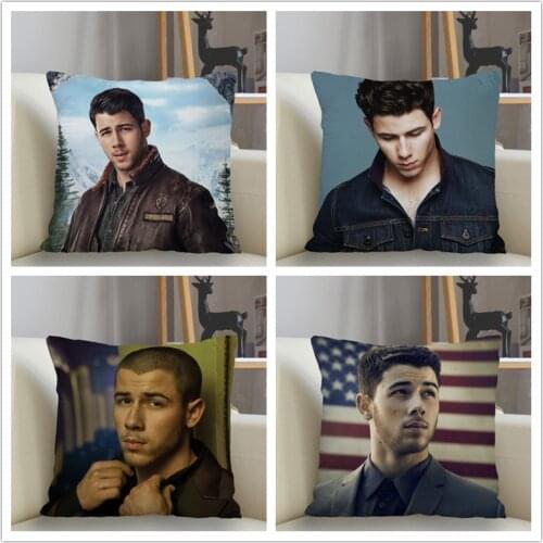 Musife Nick Jonas Pillowcase Custom Square Pillow Cover Case Zipper Pillowcase 35*35,40*40,45*45cm Drop Shipping