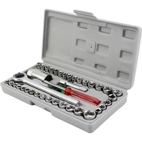 2021 New 40Pcs/Set Car Vehicle Tool-box Socket Wrench Combination Repair Hand Tools Kit 2020