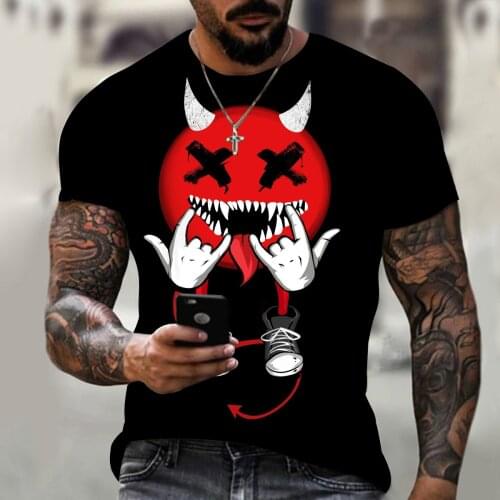 New hot sale XXOO 3D printing mens T-shirt summer casual Harajuku hip-hop short-sleeved street fashion round neck top T-shirt