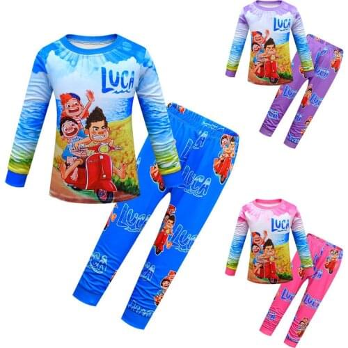 Autumn Kids Cartoon Pajamas Children Sleepwear Baby Pajamas Sets Luca Boys Girls Pijamas Set Nightwear Clothes Toddler Clothing