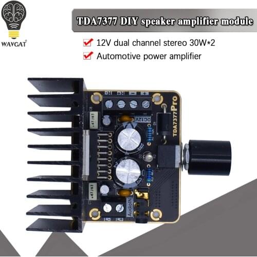 WAVGAT DIY Speakers TDA7377 Audio Amplifier Board 35W*2 Dual Channel Stereo Car Power Amplifier Module 12V Supply Power