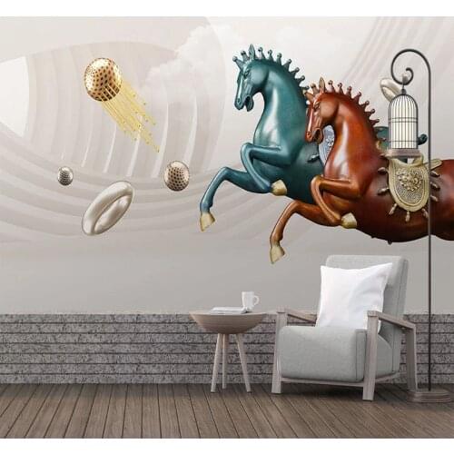 Custom Photo Wallpaper Modern Fashion 3D Abstract Horse Poster Wall Murals Study Room Bedroom Background Wall Papers Home Decor
