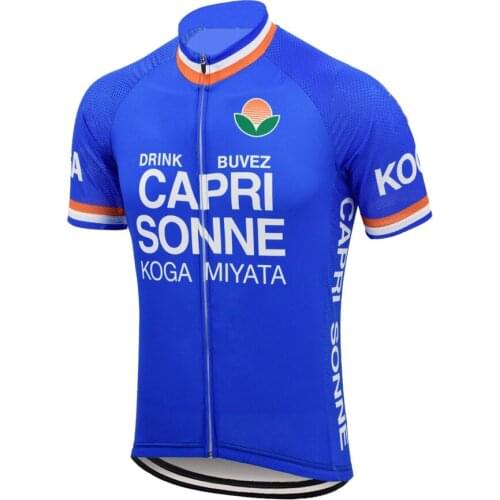 Blue Retro Cycling Jersey Men Short Sleeve Team Cycling Tops Full Zipper Mtb Outdoor Ropa Ciclismo Bike Wear Clothing