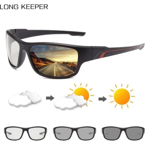 Polarized Photochromic Sunglasses Men Brand Design Driving Chameleon Discoloration Sun Glasses Black Anti-Glare oculos masculino
