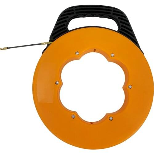 3mm x 30m Fiberglass Fish Tape Line Duct Rod Push Pull Wire Cable Reel Rodder Running Rod Fish Tape Conduit Wire Storage Box