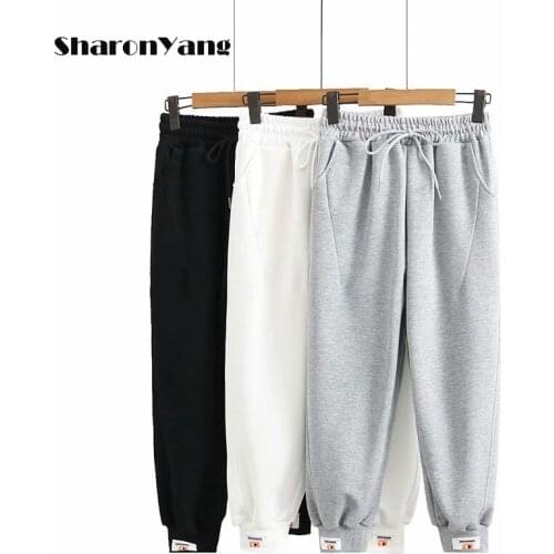 Sweatpants Women Baggy Spring Autumn 2021 Fashion Drawstring Jogger Running Pants High Waist Plus Size Clothes