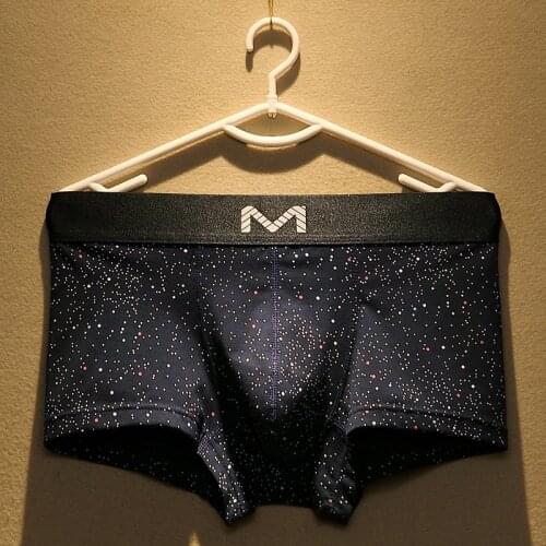 Cockcon Mens Boxers Cotton U Convex Men Underwear Pouch Dot Print Breathable Sheer Boxershorts Boys Mid Waist Underpants Sexy