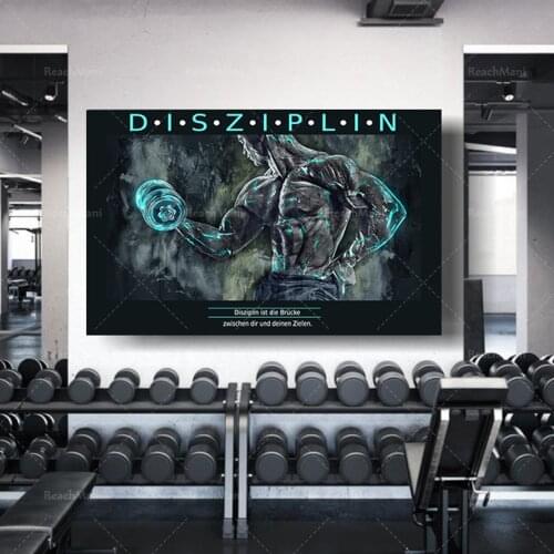 Bodybuilding inspirational art poster fitness exercise wall picture gym decoration poster gift