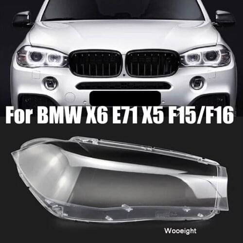 Wooeight Headlamp Cover Glass Transparent Lampshade Lamp Shade Front Headlight Shell For BMW X5 X6 F15 F16 2014-2018 E71 X6M