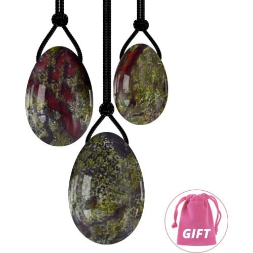 Natural Stone Yoni Egg Drilled and Undrilled Dragon Blood Eggs for Kegel Exercise Pelvic Floor Muscle Training Massage Ball