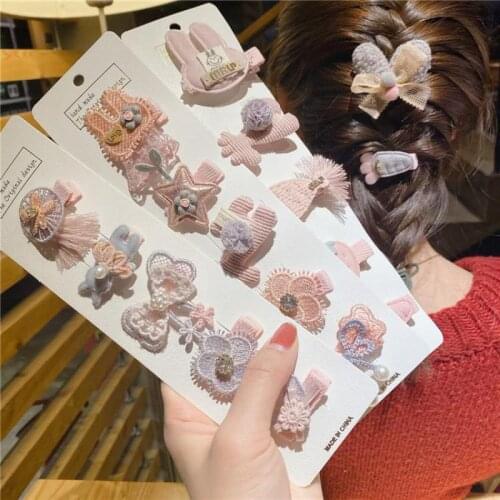 Cute Cartoon Hair Pins For Girls Hair Accessories Set Children Kids Hair Styling Tools Hair Clip Hairpin Lovely Barrette 5 Piece