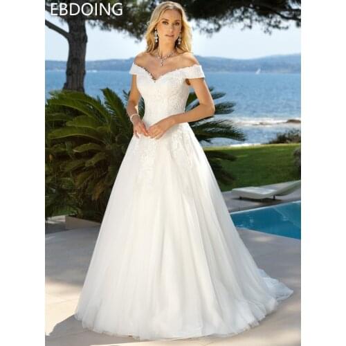 Vestidos De Novia Amazing A-line Wedding Dress Lace Newest Off The Shoulder Plus Size Long Wedding Grow Bride Dress
