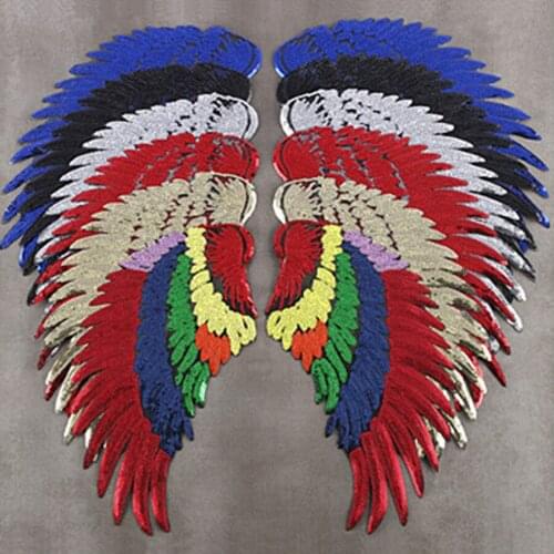 10Pairs 7colors Optional wings Garment Accessories Sequins Embroidery Patch for T-shirt DIY Design Accessories Badge