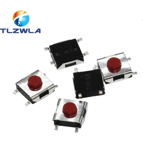 100pcs 6*6*3.1 mm SMD Switch 4 Pin Touch Micro Switch Push Button Switches Red SMD Tact Switch 6x6x3.1mm