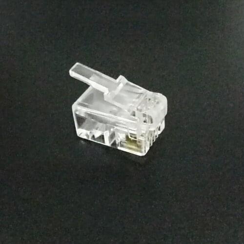 100pcs RJ11 4P4C Telephone Connector RJ-11 4 cores Connector