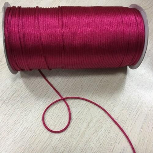 2mm X 20meters Shocking Pink Braided Macrame Silk Satin Nylon Cord Rope DIY Making Findings Beading Thread Wire R129