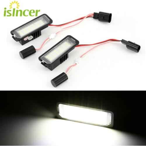 2 pieces 12V LED Number License Plate Light Lamps for VW GOLF 4 5 6 7 Polo 6R Car License Plate Lights Exterior Accessories