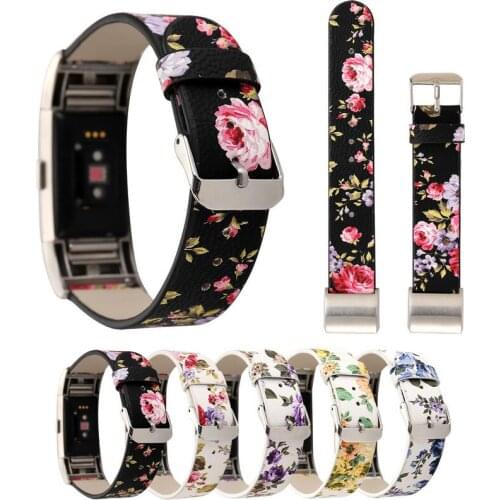 20pcs Smart Accessories Elegant Leather wristband Strap Retro Replacement Smart Watch Band For Fitbit Charge 2 Fitness Bracelet