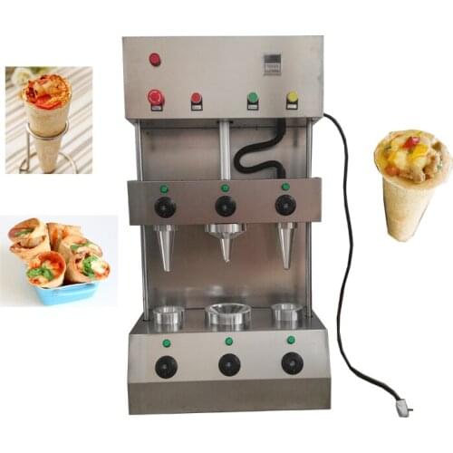3 Working Heads Food Process Snack Pizza Cone Machine Handheld Pizza Making Machine With Support And Heating Tubes