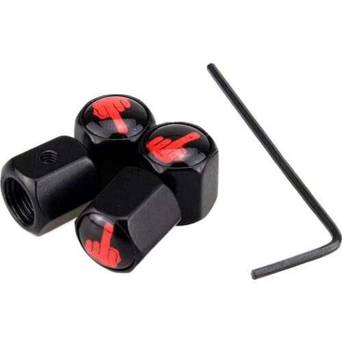 4Pcs Fashion Middle Finger Style Car Tire Valve Caps Aluminum Alloy Anti-theft Wheel Tires Tire Stem Air Cap Airtight Covers