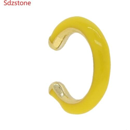 5 Colors Fashion Small Ear Cuff Earring For Women Colorful Enamel Clip Earring Stackable Cartilage Earring No Pierced