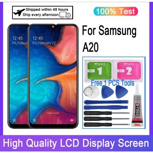 6.4'' inch Original For Samsung Galaxy A20 A205 SM-A205F A205FN LCD Display Touch Screen Digitizer Replacement