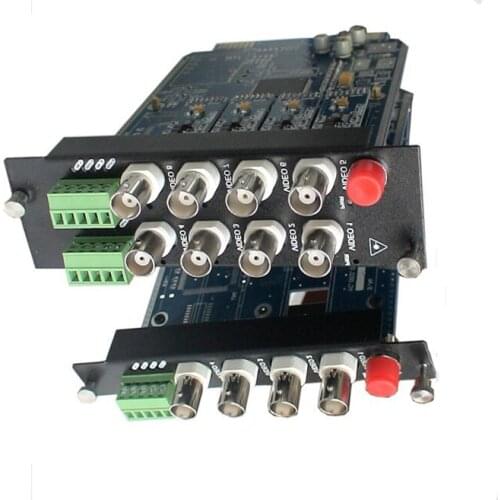 8-channel Video Optical Transceiver Card Type Analog Video to Fiber Can Be Rack 220V Centralized Power Supply Single-mode Fiber