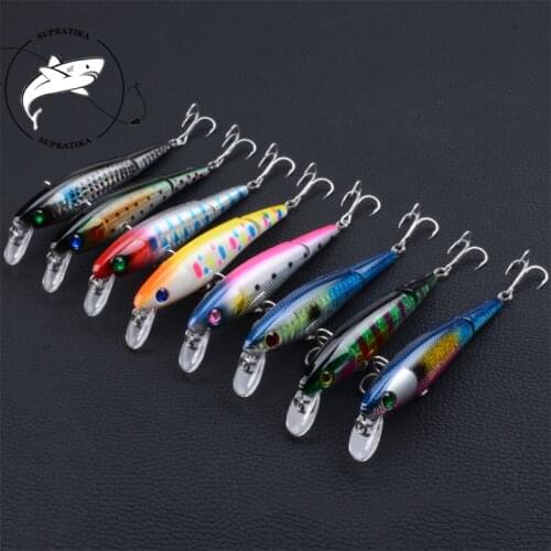 8Pcs Plastic Hard Bait Classic 8 Segments 10.5cm/13.3g Fishing Lures Fishing Tackle 3D Eyes Artificial Sea Fishing Saltwater