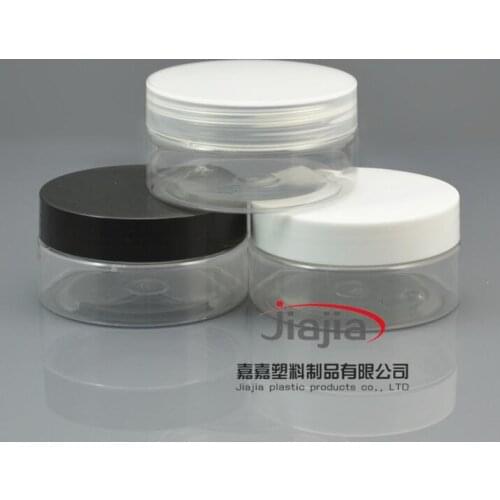 80ml clear PET jar with clear/black/white plastic lid,Empty Container for Styling Gel Hair Wax 80g Cream Jar PET Packaging