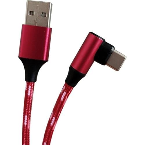 90 Degree BRAIDED USB TYPE-C Charging/Data Sync Transfer Lead Cable 1.80meter 6ft