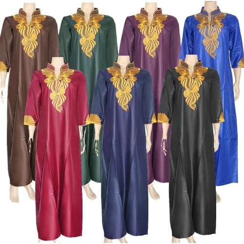 FREE SHIPPING Abaya African Robe batik fabric Ramadan clothes Embroidery Kaftan Jibab Islamic Muslim Dress galabia for women