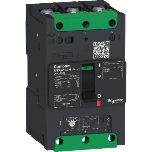 LV426251 NSXm63B TM25D 3P busbar Circuit breaker ComPact NSXm B (25 kA at 415 VAC), 3P 3d, 25 A rating TMD trip unit