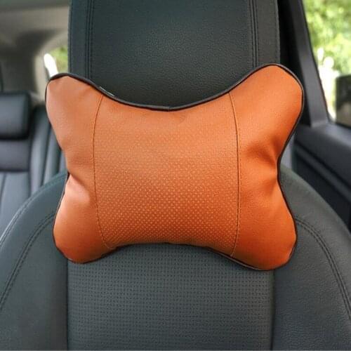 Car Leather Safety Pillow Auto Universal Headrest Breathe Car Auto Seat Head Neck Rest Cushion Headrest Pillow Pad Universal Hot