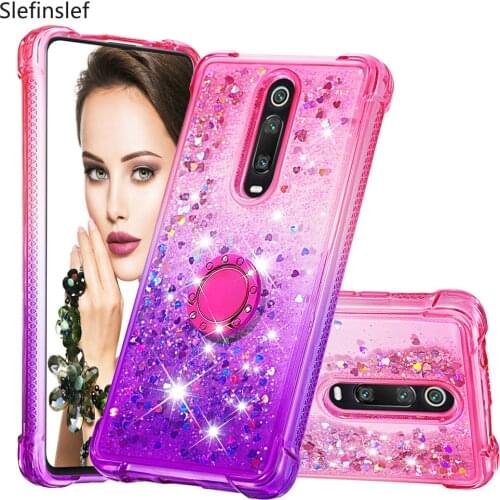 Girls Women Phone Case for Xiaomi Redmi K20 K20Pro 7A Gradient Quicksand Series Glitter Flowing Liquid Floating TPU Bumper Cover