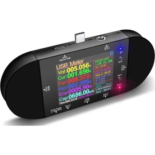 TOP UD24 USB Tester Type-C 2.4Inch Digital Voltmeter Ammeter Power Bank Voltage Detector Volt PD Trigger Electric Meter