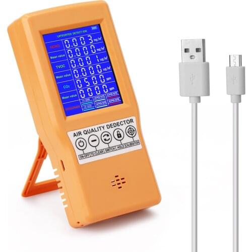 JSM-131 SC Air Quality Detector CO2 Meter Digital Display High Accuracy HCHO TVOC CO2 Detector Air Quality Analyzer Monitor