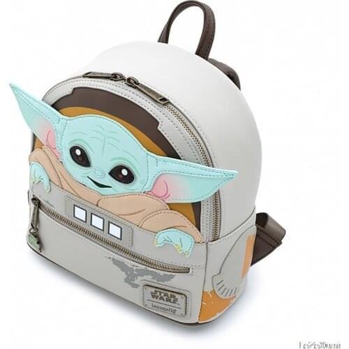 Disney 3D Baby YODA PU Backpack Travel Bag Boys Girls Star Wars Children Schoolbag Daily Mochilas For Birthday Gifts