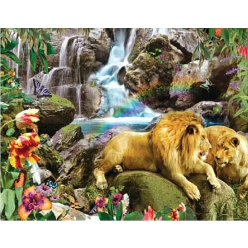 DIY 5D Diamond Painting lion Home Decor scenery Full square Rhinestone Pasted Diamond Embroidery Cross Stitch Christmas Gift