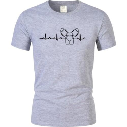 Summer 100% Cotton O-Neck Custom Graphics Printed Men T-Shirt Harajuku Heartbeat Greenwhitered Men TShirt Oversized T Shirt Top