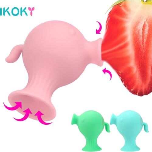 IKOKY Female Masturbation Nipple Clitoris Sucker Stimulator Female Masturbator Pea Sucking Vibrator Tongue Licking Vibrator