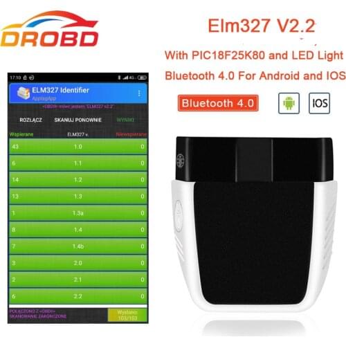 OBD2 ELM327 V2.2 diagnostic tool PIC18F25K80 Bluetooth 4.0 scan tool better than elm 327 V1.5 car diagnostics odb2 obd2 scanner