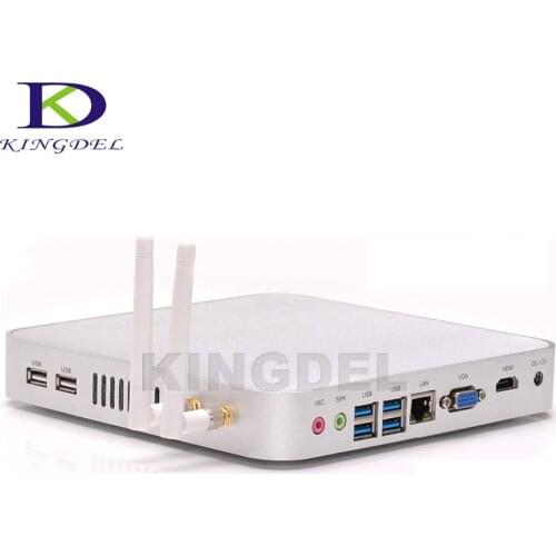 Kingdel Latest Intel Celeron 1037U 1007U Dual Core CPU Fanless Mini PC Thin Client Barebone USB3.0 port HDMI+VGA 1080P Display