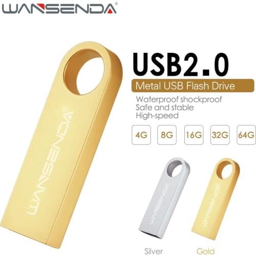 Wansenda Mini USB Flash Drive USB 2.0 Pen Drive 128GB Cle USB 64GB 32GB Cle USB Stick 16GB 8GB 4GB Metal Pendrive Memory stick