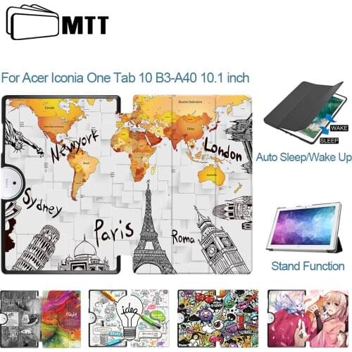 MTT Tablet Case For Acer Iconia One 10 B3-A40 10.1 inch Slim PU Leather Folio Flip Stand Cover Smart Protective fundas B3 A40