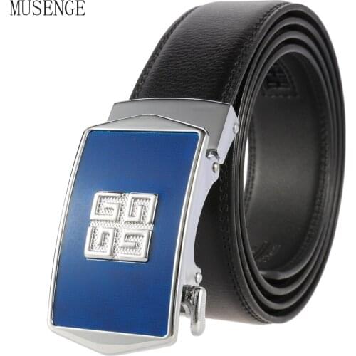 2021 Ratchet Belt for Men Genuine Leather Luxury Black Waist Strap Formal Business Mens Metal Automatic Buckle Belts Cinturon