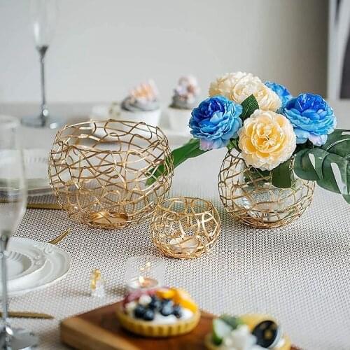 NHBR Candle Holder Set of 3 Gold Candlestick Holder for Home Weddings Handmade Farmhouse Decor for Pillar Candle Decorations